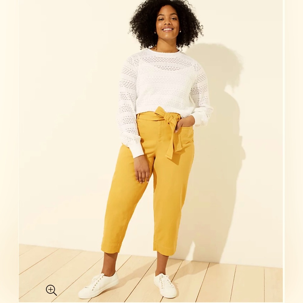 LOFT Plus Slim Tie Waist Ankle Pants - Size 16